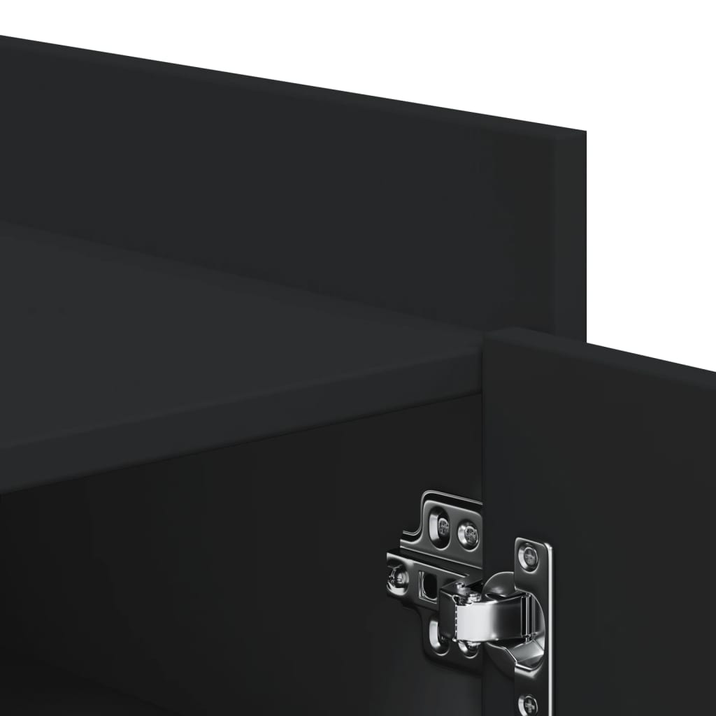 Schoenenkast 52x37,5x100 cm bewerkt hout zwart