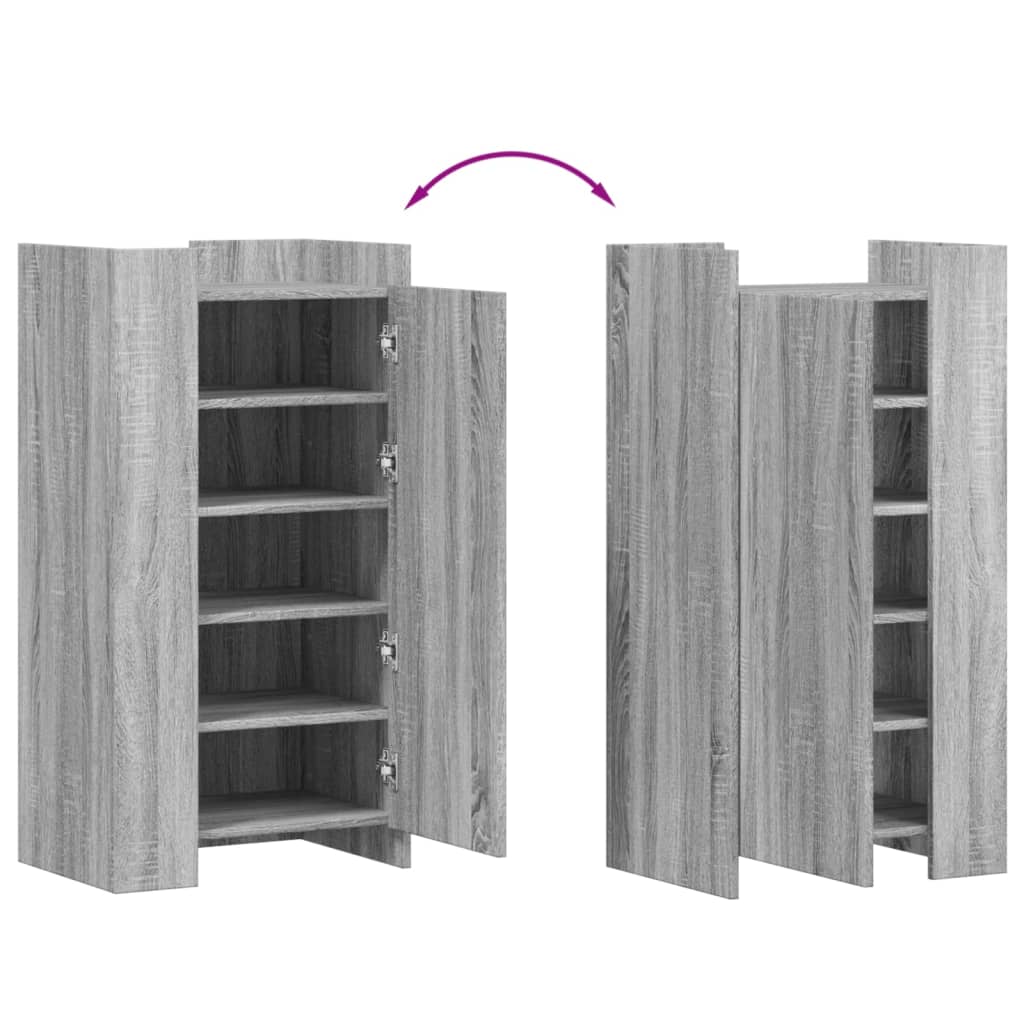Schoenenkast 52x37,5x100 cm bewerkt hout grijs sonoma eiken