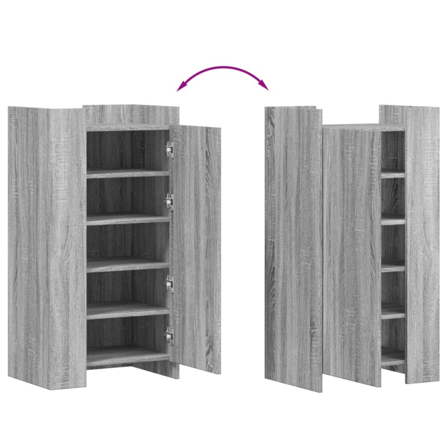 Schoenenkast 52x37,5x100 cm bewerkt hout grijs sonoma eiken