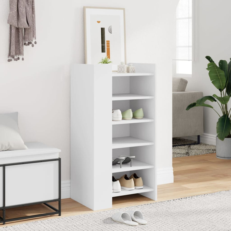Schoenenkast 52x37,5x100 cm bewerkt hout wit