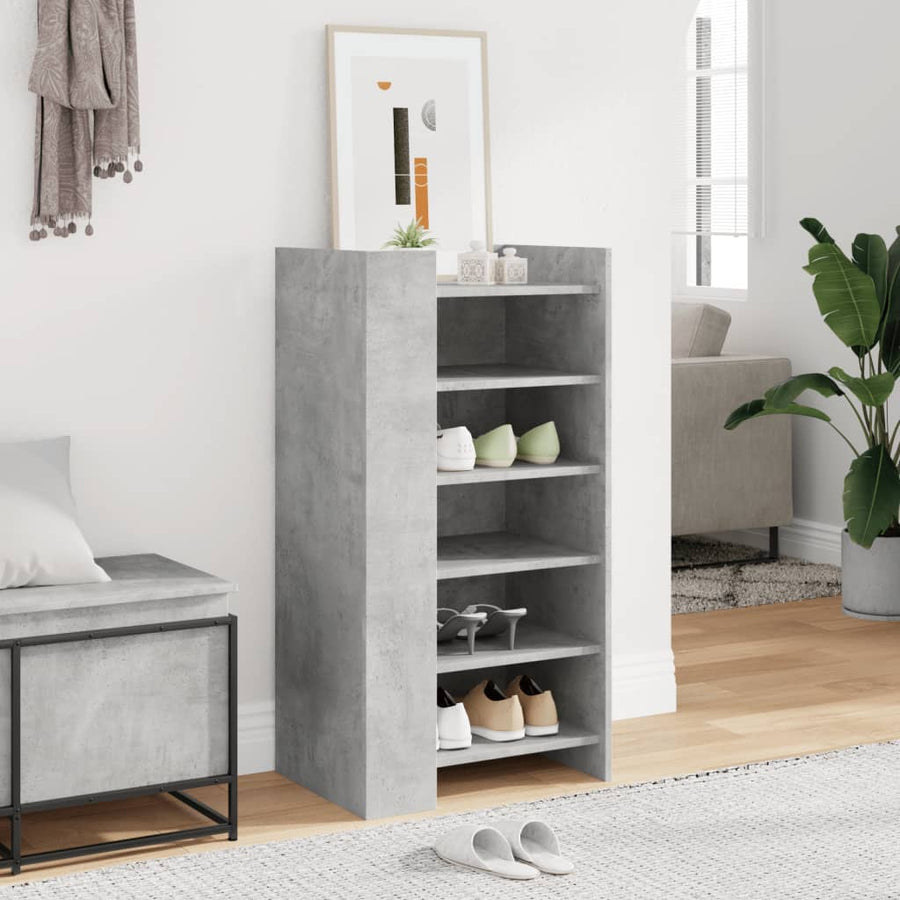 Schoenenkast 52x37,5x100 cm bewerkt hout betongrijs