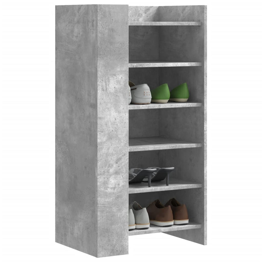 Schoenenkast 52x37,5x100 cm bewerkt hout betongrijs
