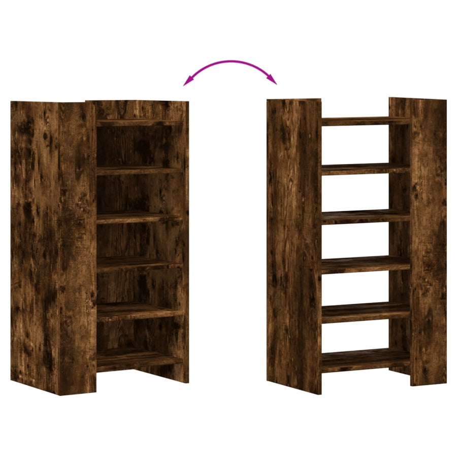 Schoenenkast 52x37,5x100 cm bewerkt hout gerookt eikenkleurig