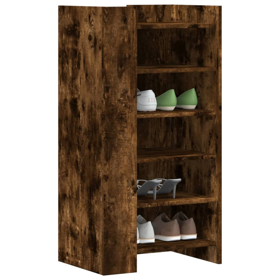 Schoenenkast 52x37,5x100 cm bewerkt hout gerookt eikenkleurig