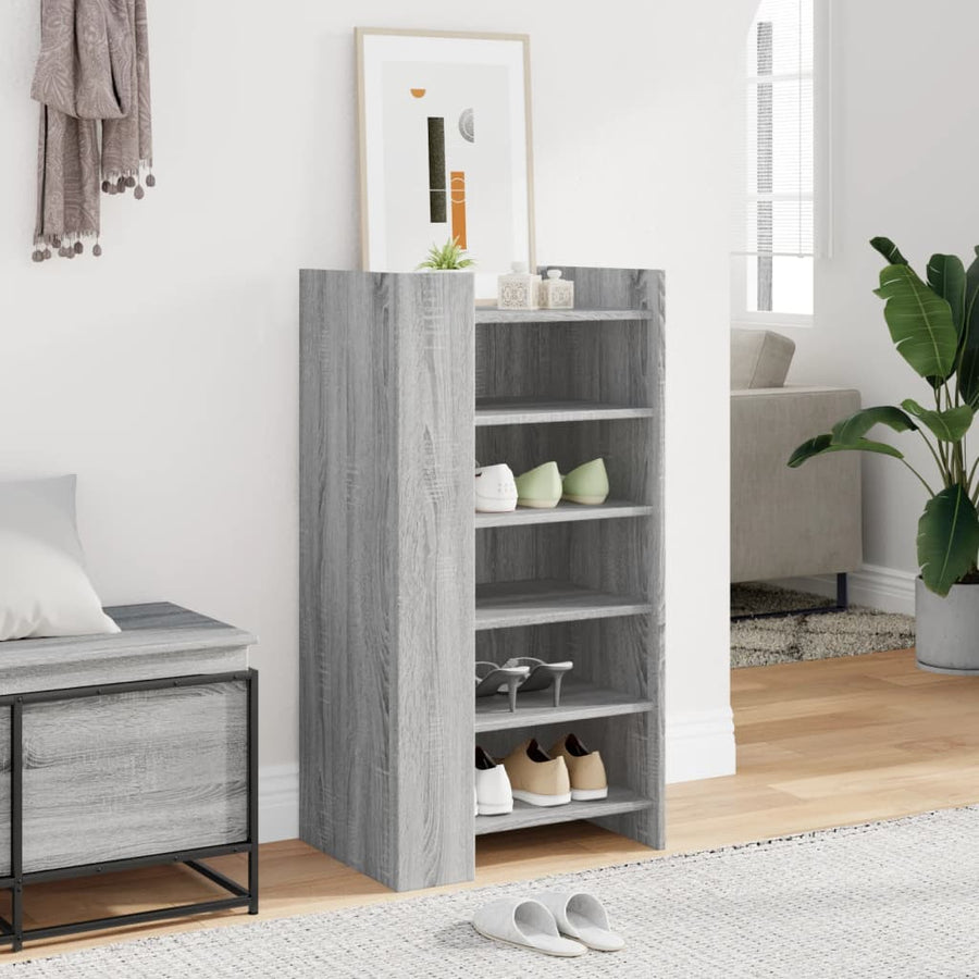 Schoenenkast 52x37,5x100 cm bewerkt hout grijs sonoma eiken