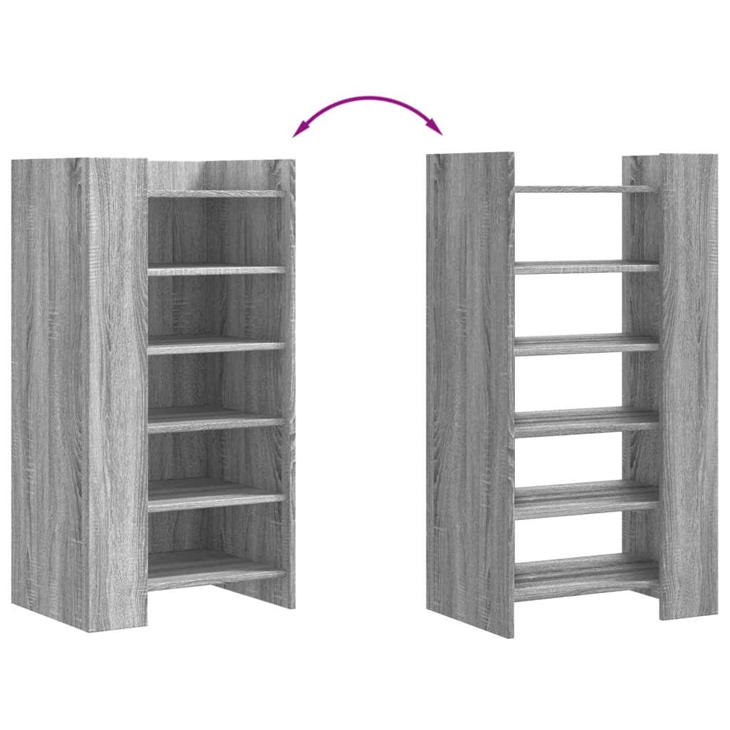 Schoenenkast 52x37,5x100 cm bewerkt hout grijs sonoma eiken