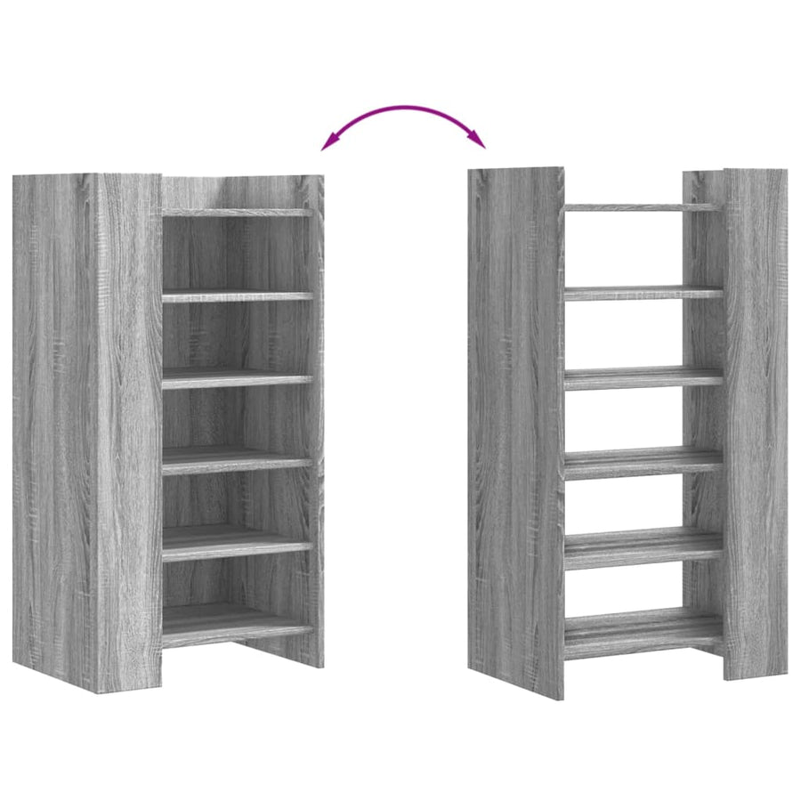 Schoenenkast 52x37,5x100 cm bewerkt hout grijs sonoma eiken