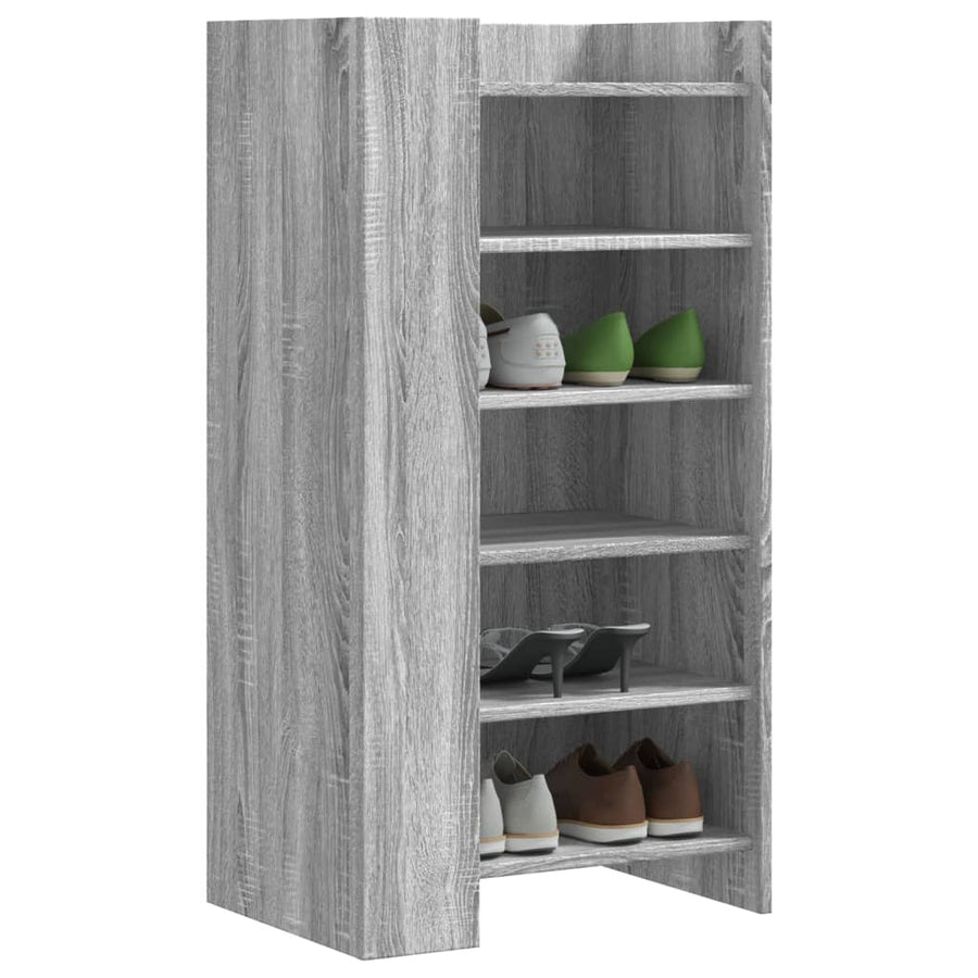 Schoenenkast 52x37,5x100 cm bewerkt hout grijs sonoma eiken
