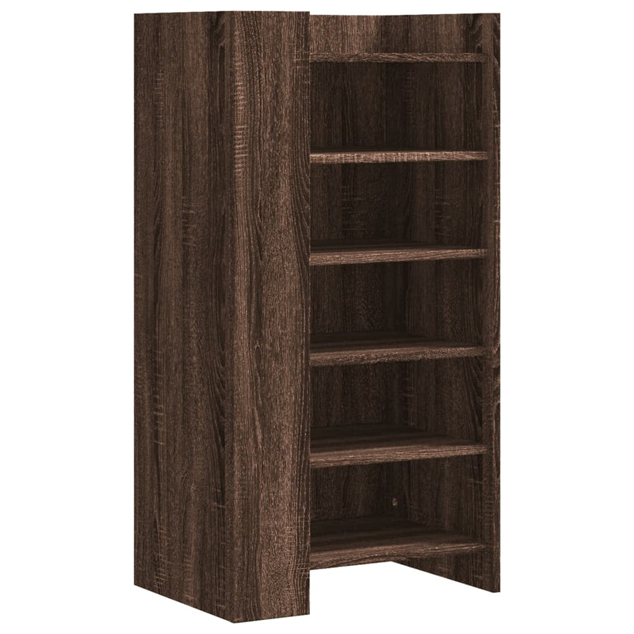 Schoenenkast 52x37,5x100 cm bewerkt hout bruin eikenkleurig