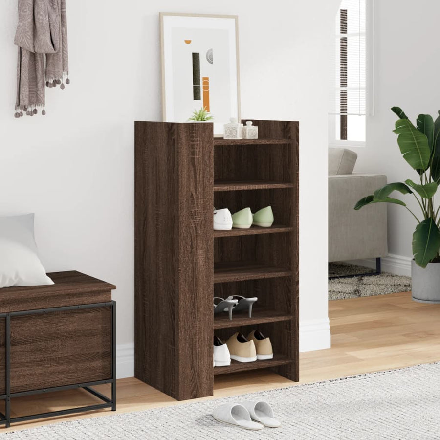 Schoenenkast 52x37,5x100 cm bewerkt hout bruin eikenkleurig