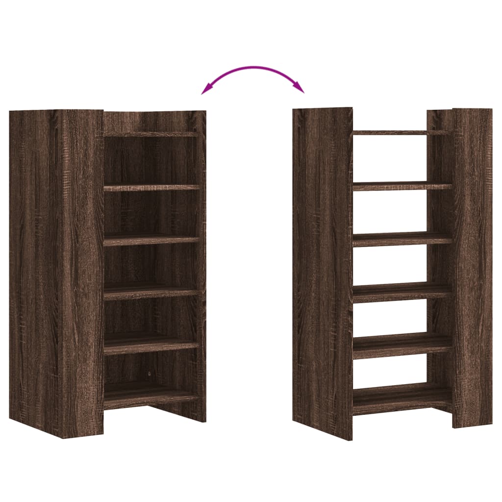 Schoenenkast 52x37,5x100 cm bewerkt hout bruin eikenkleurig