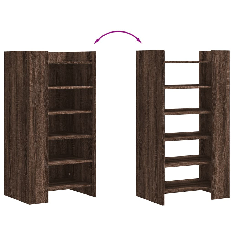 Schoenenkast 52x37,5x100 cm bewerkt hout bruin eikenkleurig
