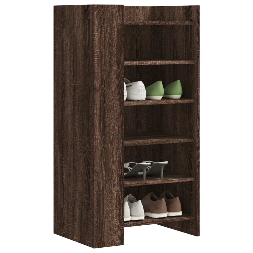 Schoenenkast 52x37,5x100 cm bewerkt hout bruin eikenkleurig