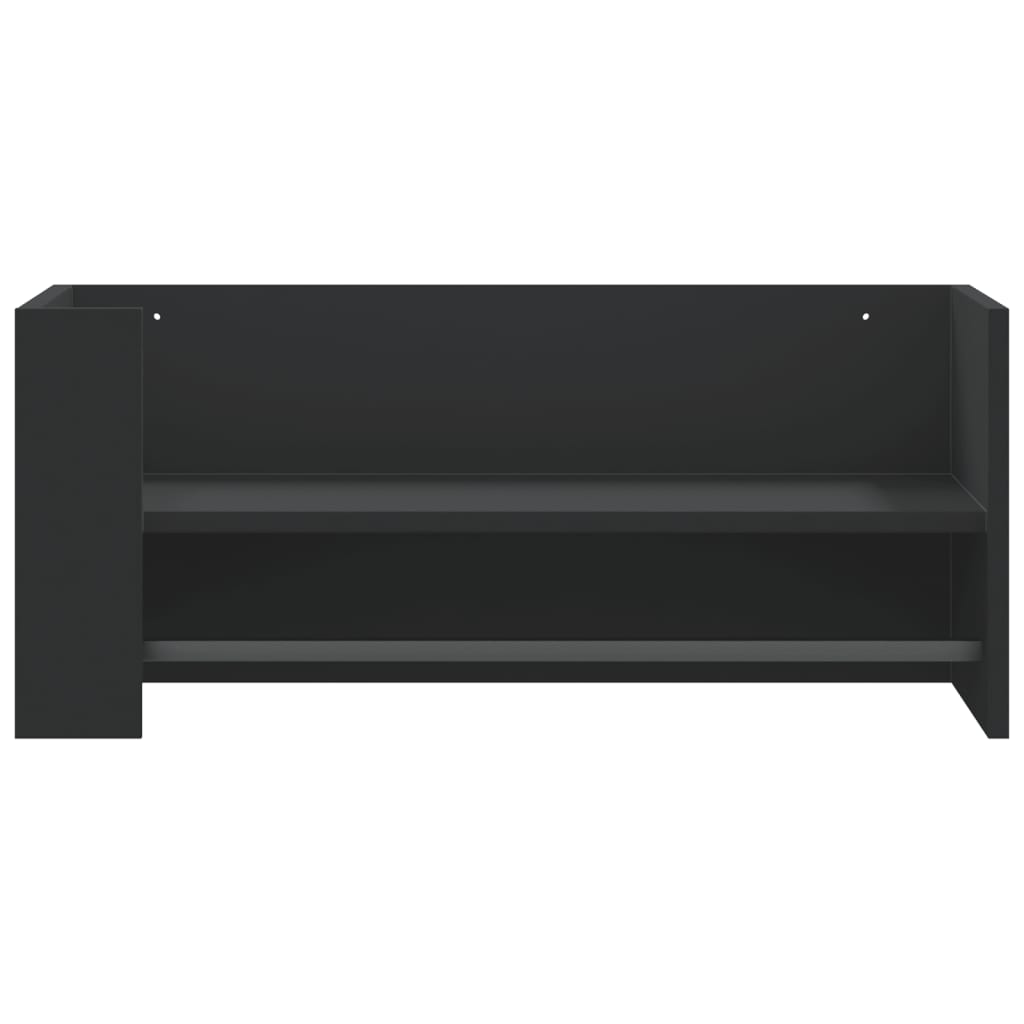 Wandschap 70,5x35x30,5 cm bewerkt hout zwart