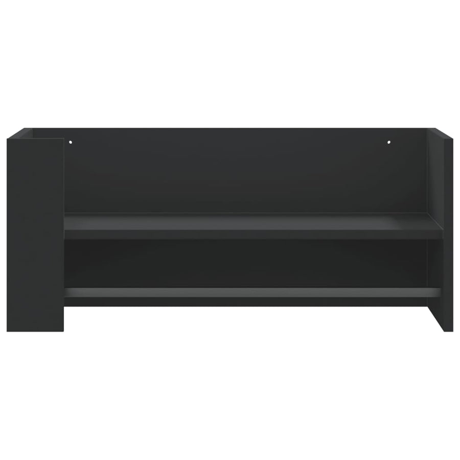 Wandschap 70,5x35x30,5 cm bewerkt hout zwart