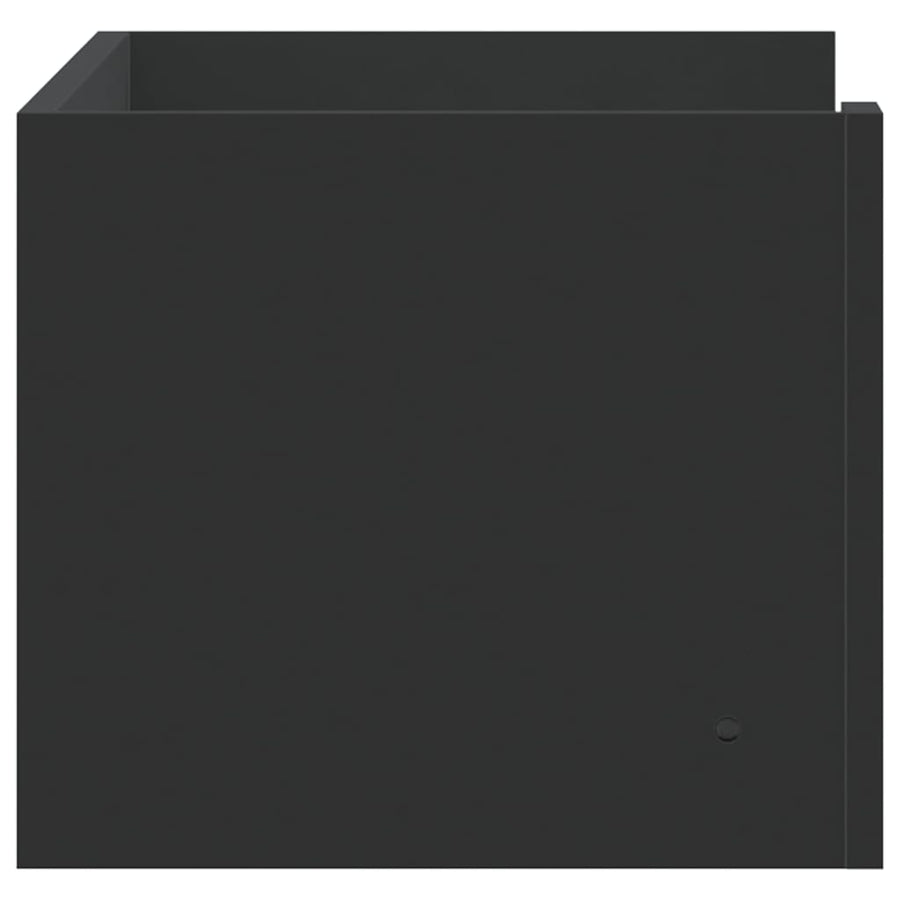 Wandschap 70,5x35x30,5 cm bewerkt hout zwart