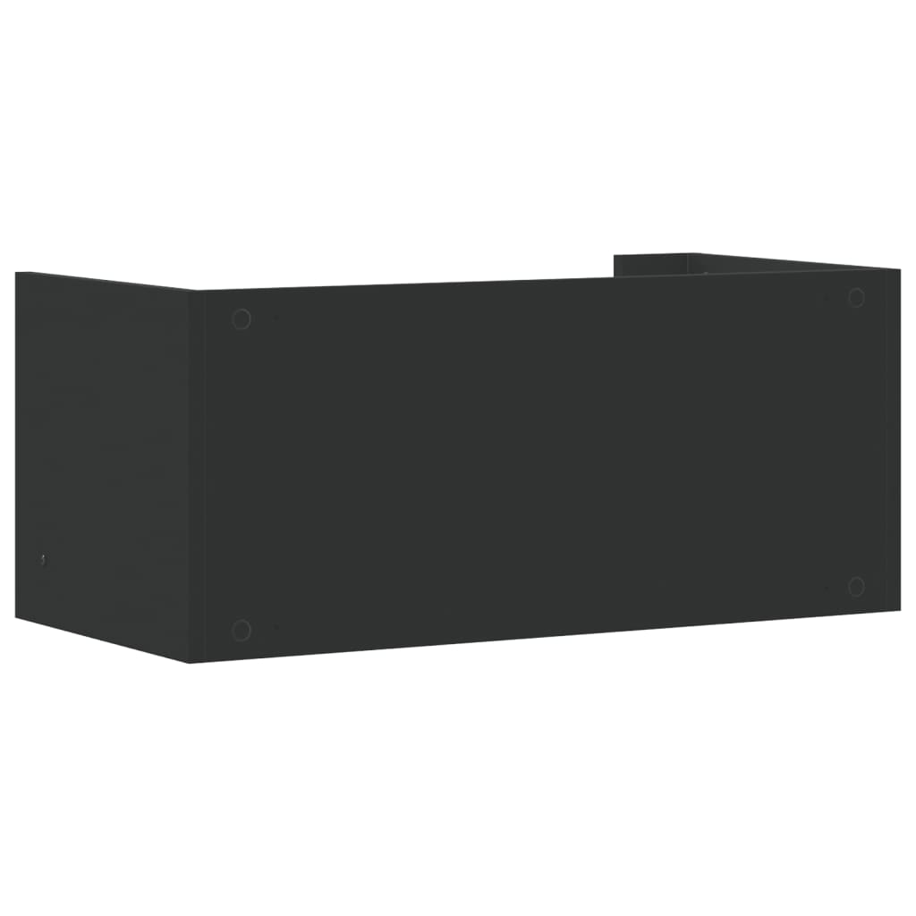 Wandschap 70,5x35x30,5 cm bewerkt hout zwart