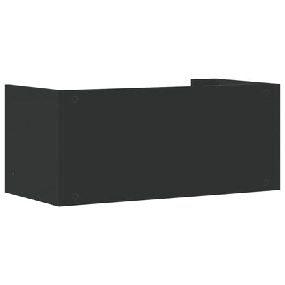 Wandschap 70,5x35x30,5 cm bewerkt hout zwart