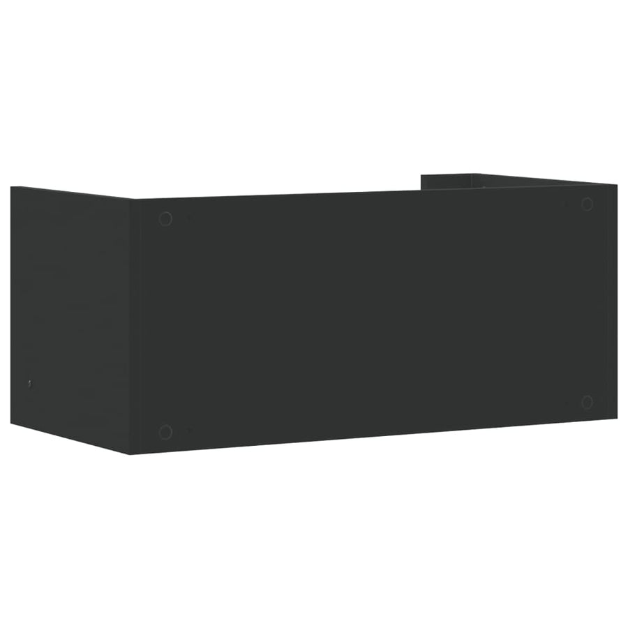 Wandschap 70,5x35x30,5 cm bewerkt hout zwart