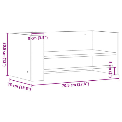 Wandschap 70,5x35x30,5 cm bewerkt hout sonoma eikenkleurig