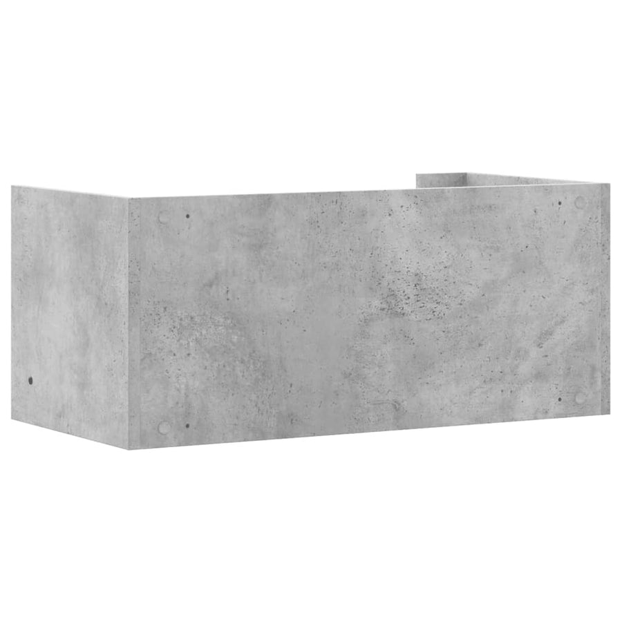 Wandschap 70,5x35x30,5 cm bewerkt hout betongrijs