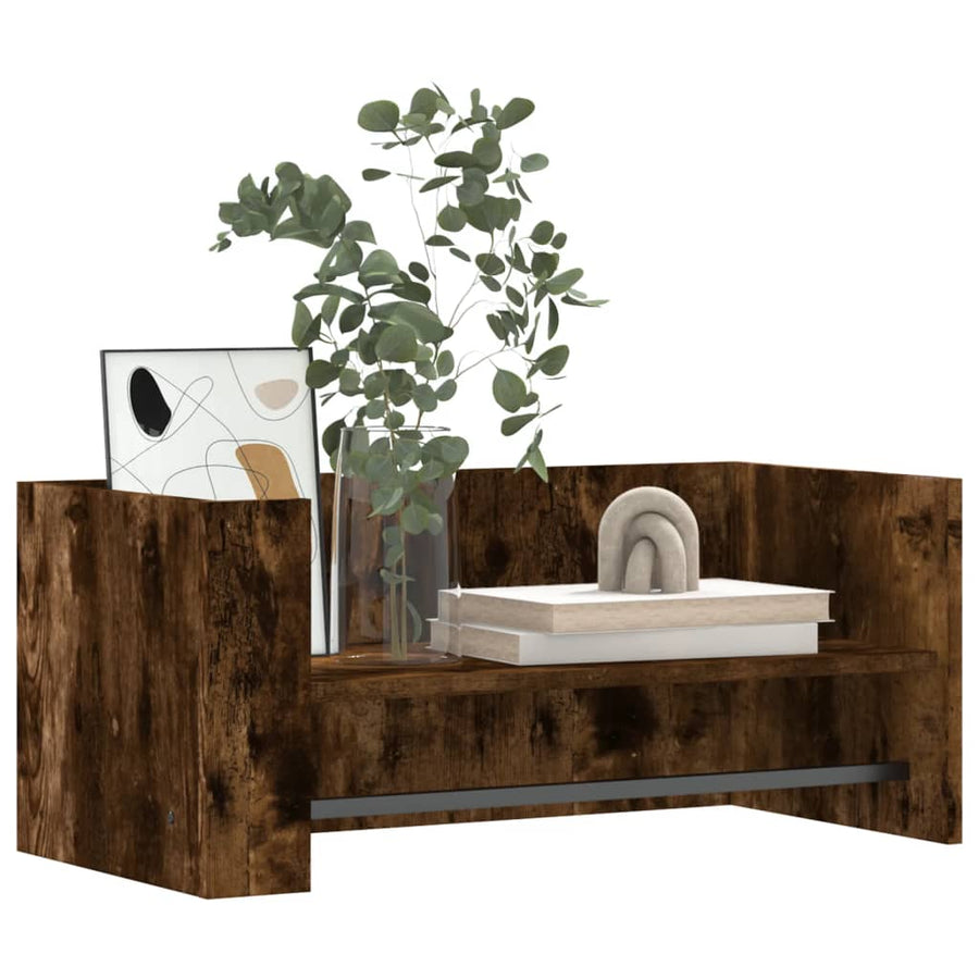 Wandschap 70,5x35x30,5 cm bewerkt hout gerookt eikenkleurig