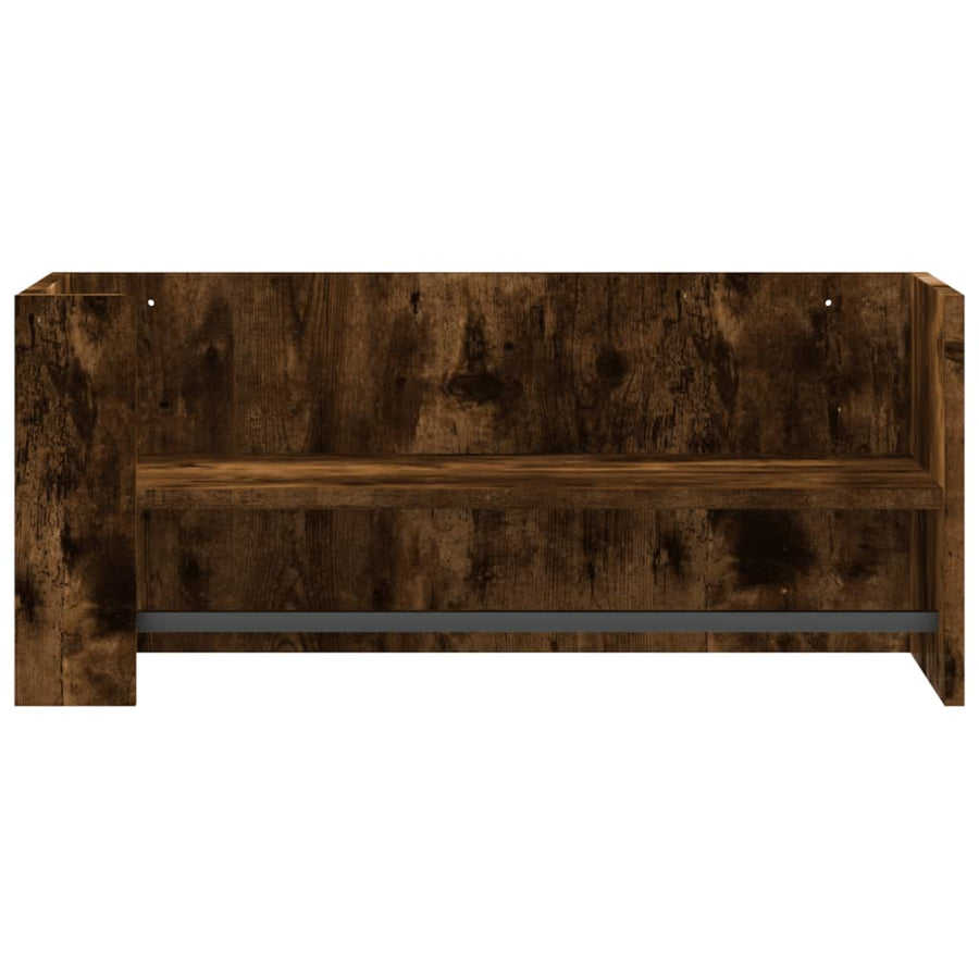 Wandschap 70,5x35x30,5 cm bewerkt hout gerookt eikenkleurig