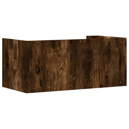 Wandschap 70,5x35x30,5 cm bewerkt hout gerookt eikenkleurig