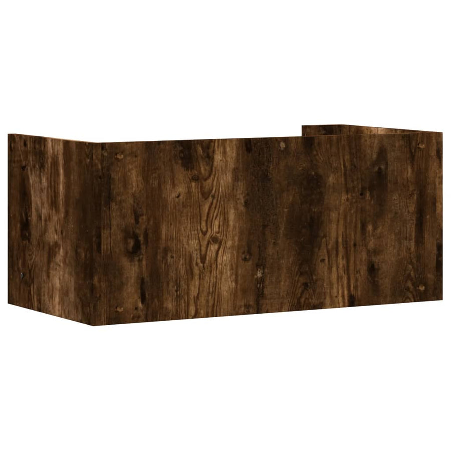 Wandschap 70,5x35x30,5 cm bewerkt hout gerookt eikenkleurig