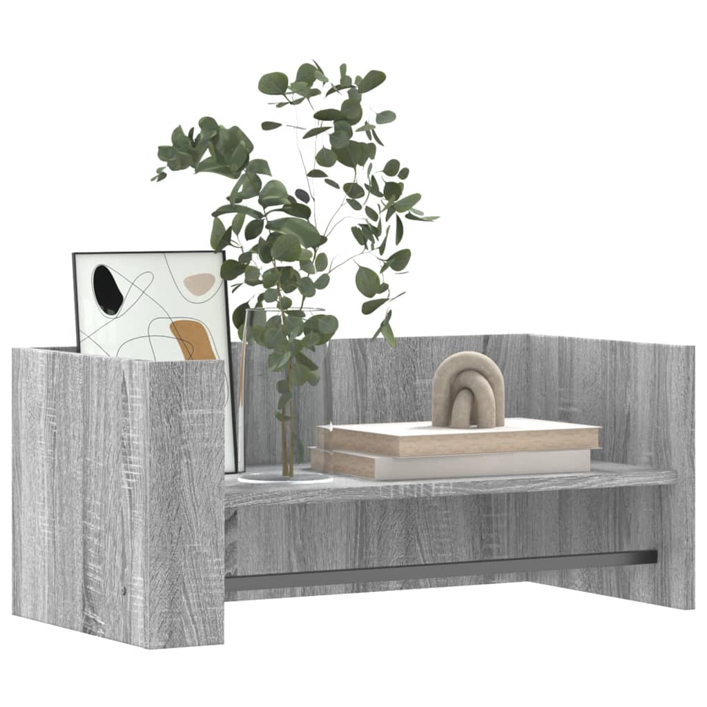 Wandschap 70,5x35x30,5cm bewerkt hout grijs sonoma eikenkleurig