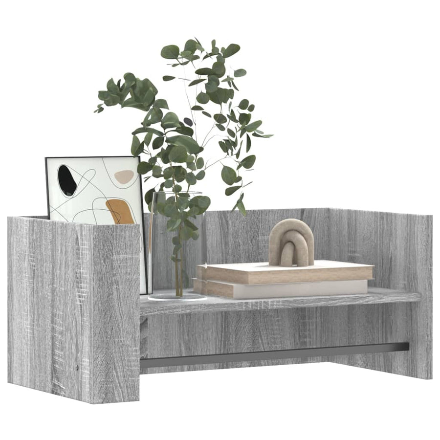 Wandschap 70,5x35x30,5cm bewerkt hout grijs sonoma eikenkleurig