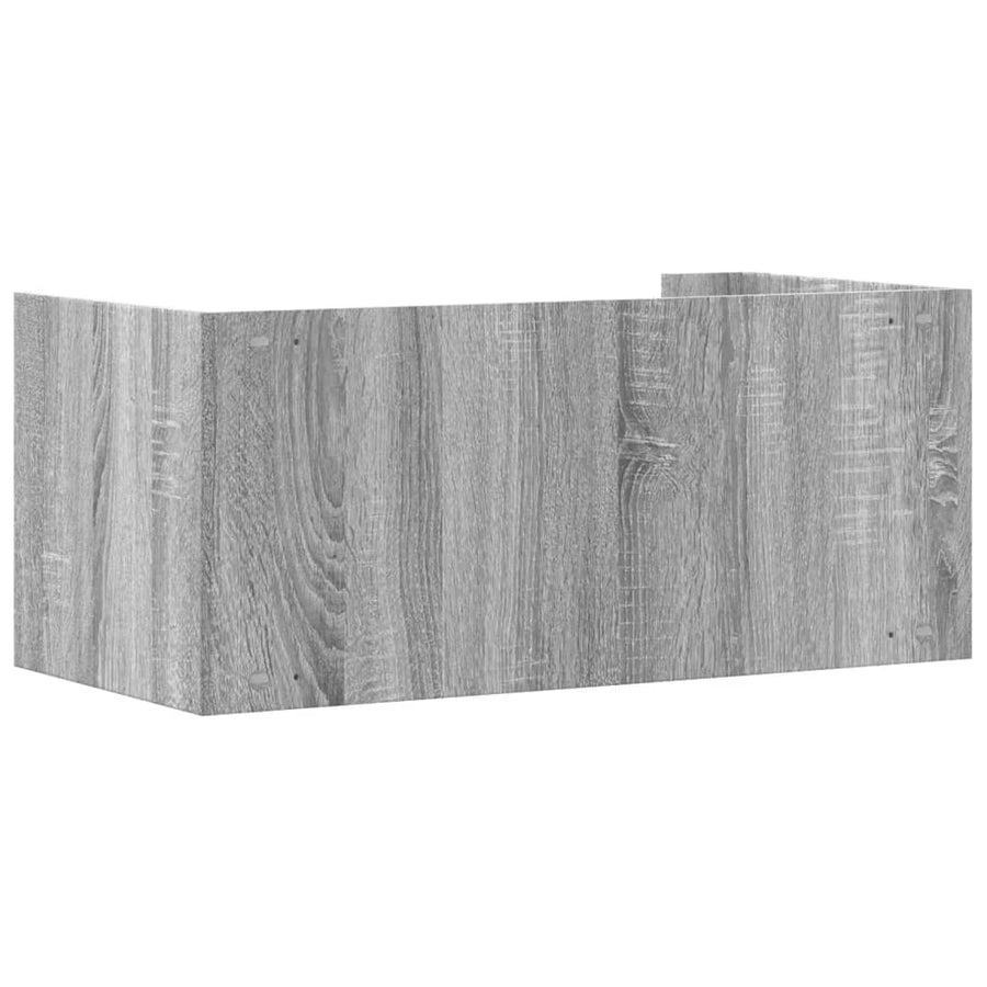 Wandschap 70,5x35x30,5cm bewerkt hout grijs sonoma eikenkleurig