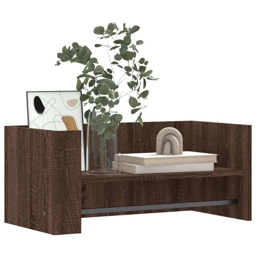 Wandschap 70,5x35x30,5 cm bewerkt hout bruin eikenkleurig