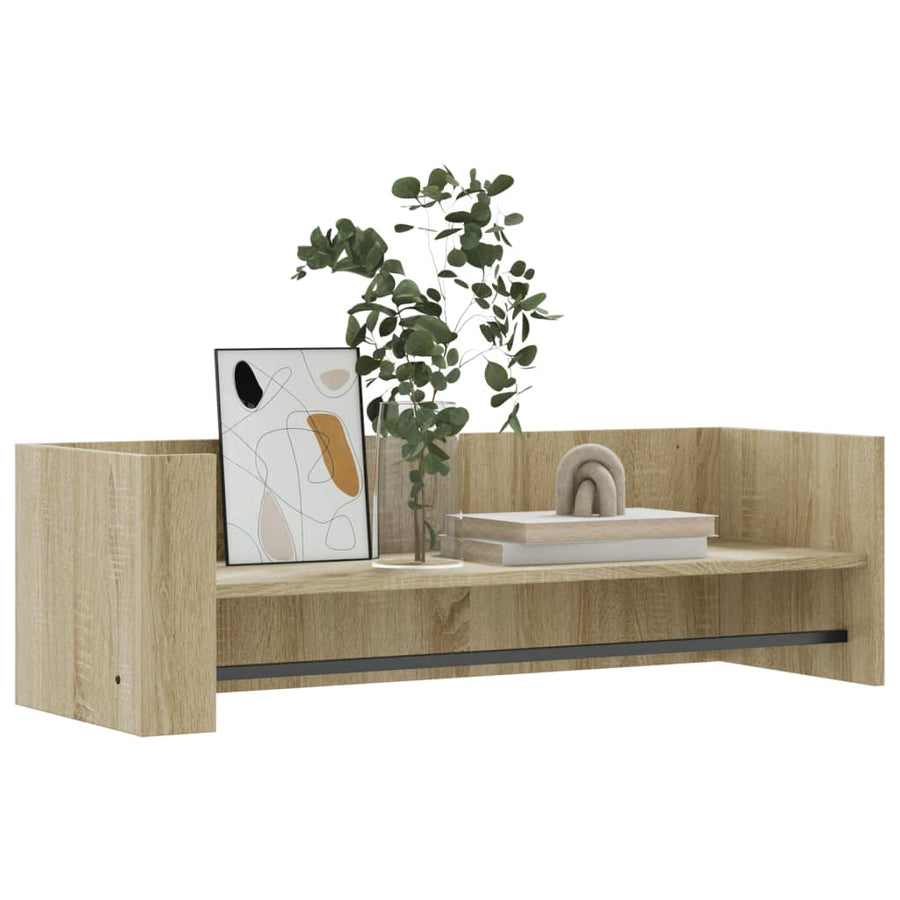 Wandschap 100x35x30,5 cm bewerkt hout sonoma eikenkleurig
