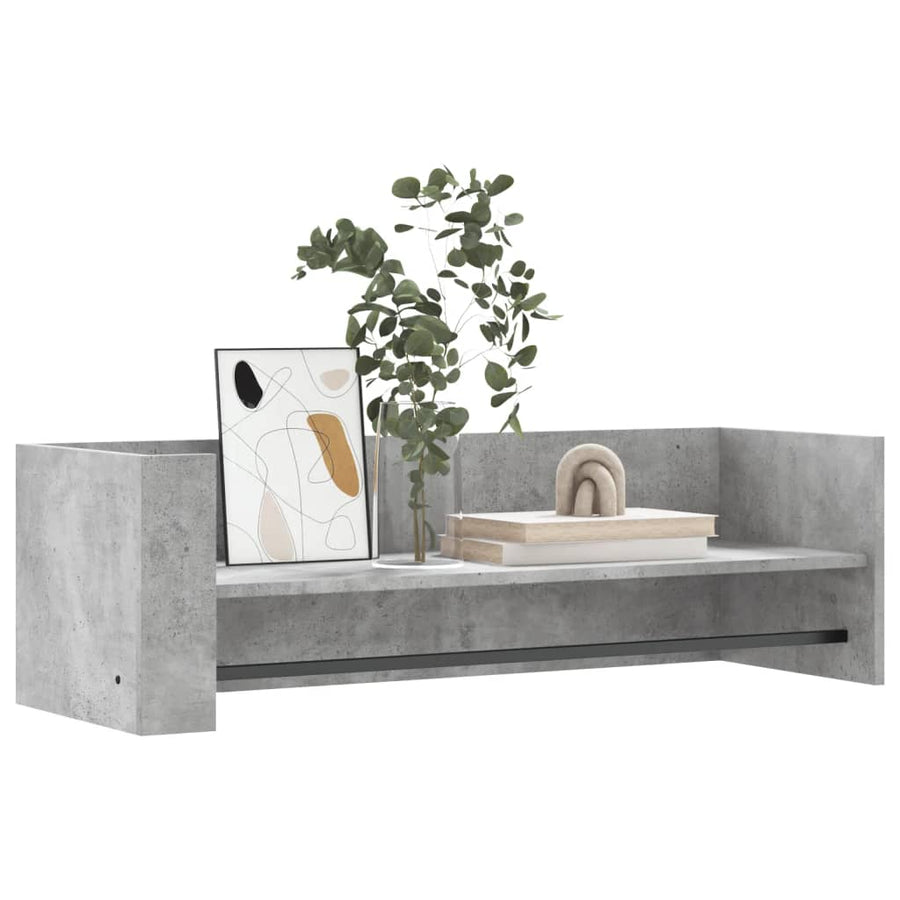 Wandschap 100x35x30,5 cm bewerkt hout betongrijs