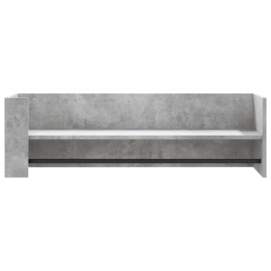 Wandschap 100x35x30,5 cm bewerkt hout betongrijs
