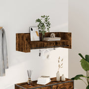 Wandschap 100x35x30,5 cm bewerkt hout gerookt eiken
