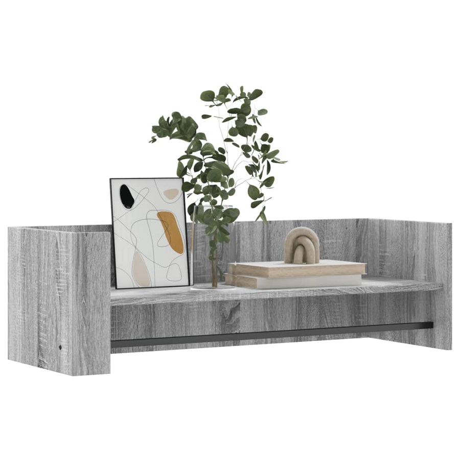 Wandschap 100x35x30,5 cm bewerkt hout grijs sonoma eikenkleurig
