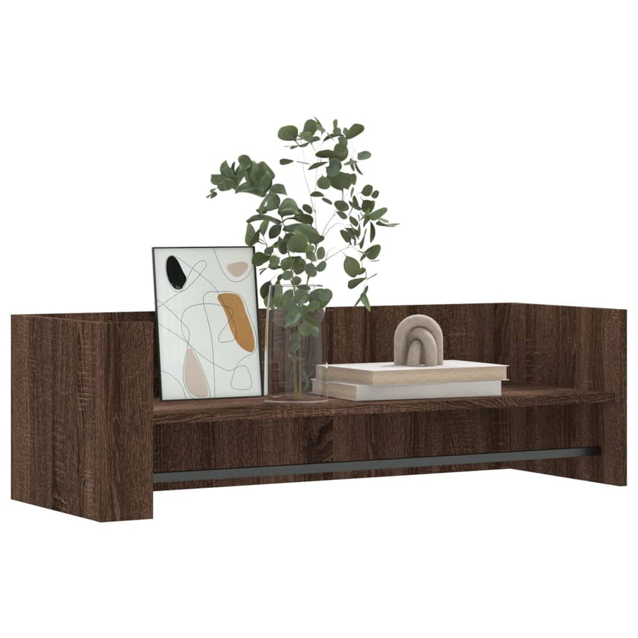 Wandschap 100x35x30,5 cm bewerkt hout bruin eikenkleurig