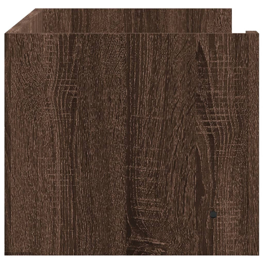 Wandschap 100x35x30,5 cm bewerkt hout bruin eikenkleurig