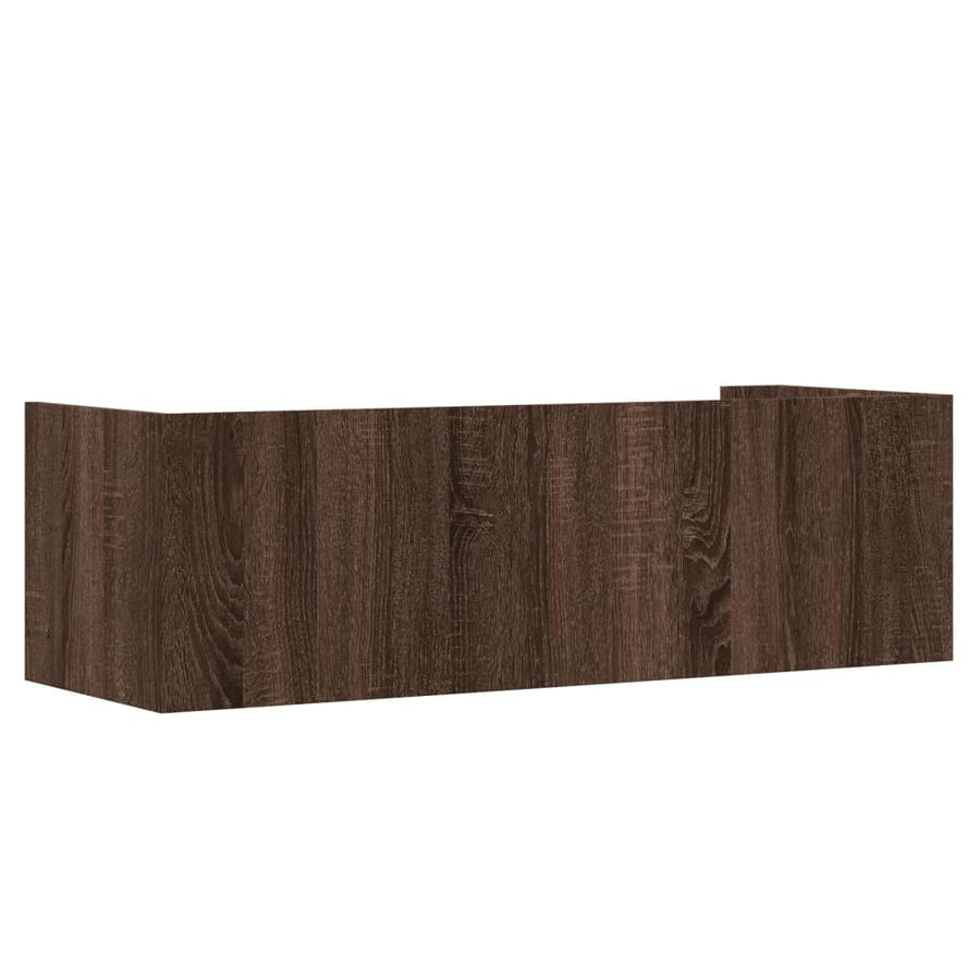 Wandschap 100x35x30,5 cm bewerkt hout bruin eikenkleurig