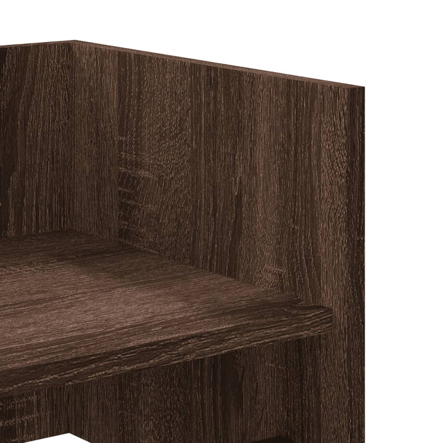 Wandschap 100x35x30,5 cm bewerkt hout bruin eikenkleurig