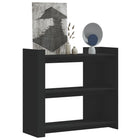 Console Table 100x35x90 cm Embossed Wood Black