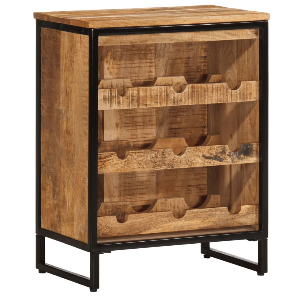 Wijnrek voor 9 flessen 55x33x70 cm massief mangohout