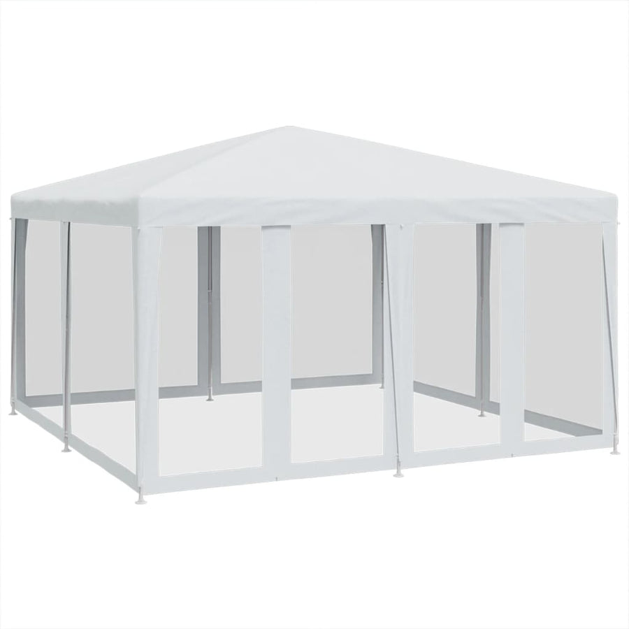 Partytent met 8 mesh zijwanden 4x4 m HDPE wit