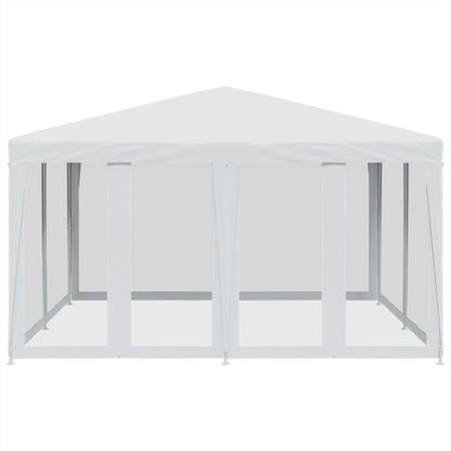Partytent met 8 mesh zijwanden 4x4 m HDPE wit