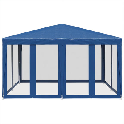 Partytent met 8 mesh zijwanden 4x4 m HDPE blauw