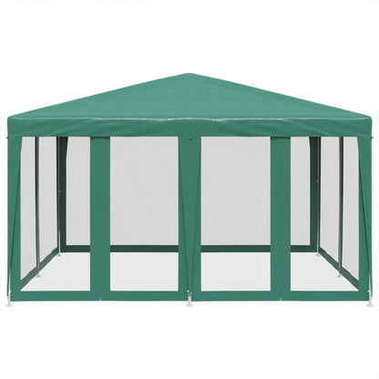 Partytent met 8 mesh zijwanden 4x4 m HDPE groen