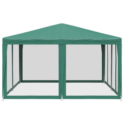 Partytent met 8 mesh zijwanden 4x4 m HDPE groen
