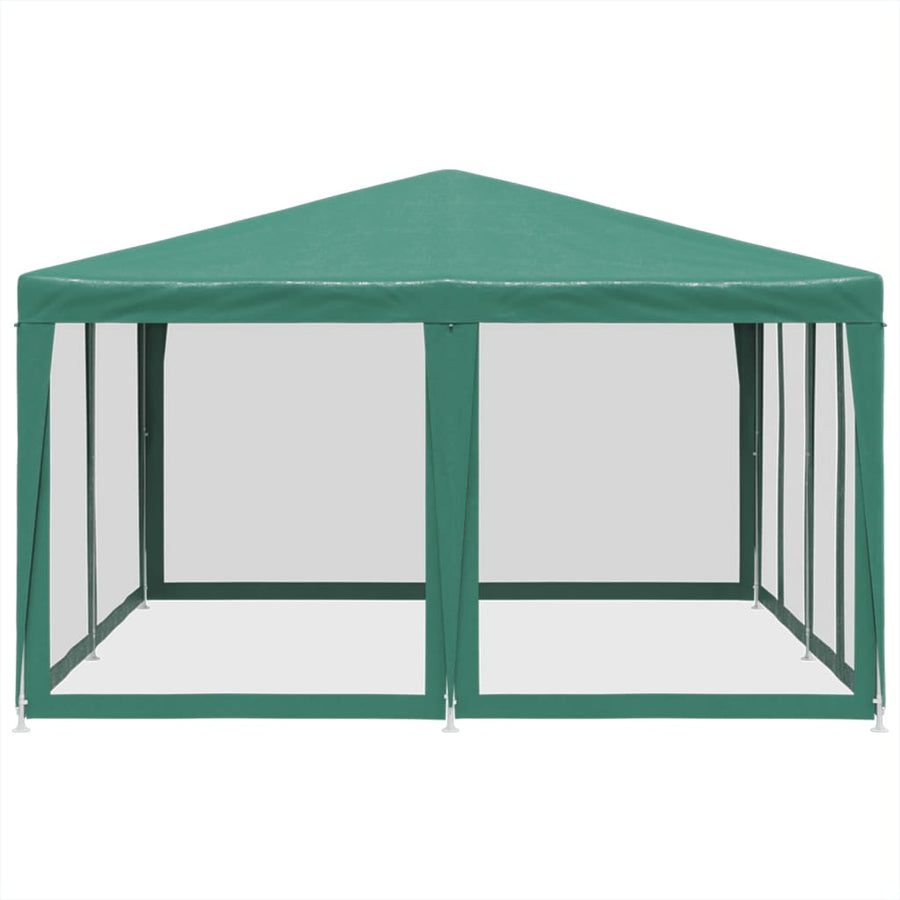 Partytent met 8 mesh zijwanden 4x4 m HDPE groen